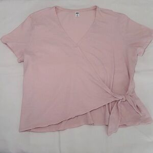 Old Navy Light Pink Wrap Tee